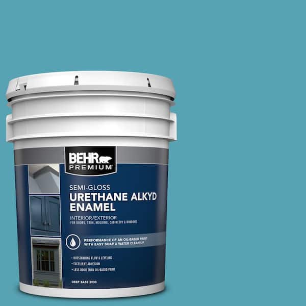 5 gal. #M470-5 Explorer Blue Urethane Alkyd Semi-Gloss Enamel Interior/Exterior Paint
