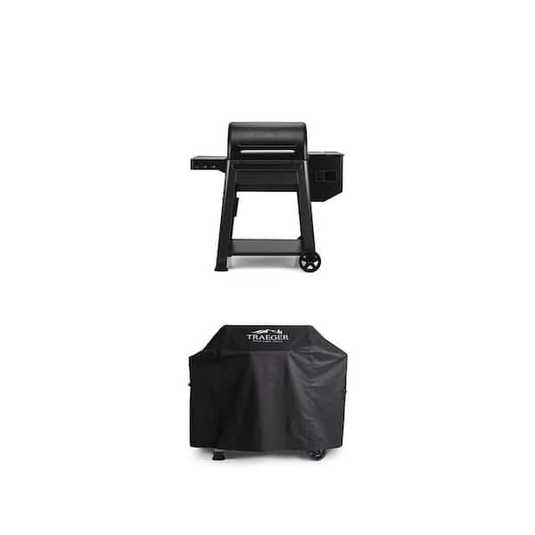 Westwood Wood Pellet Grill and Smoker in Black with Grill Cover Combo