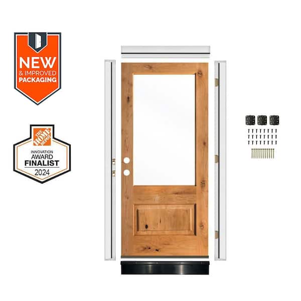 Krosswood Doors 36in.x80in.KnottyAlder RH 3/4-Lite Clear Glass