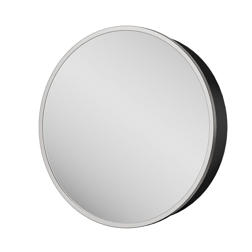 24 in. W x 24 in. H Round Brushed Nickel Metal Framed Surface Mount Medicine Cabinet with Mirror price history on PriceWatchPro
