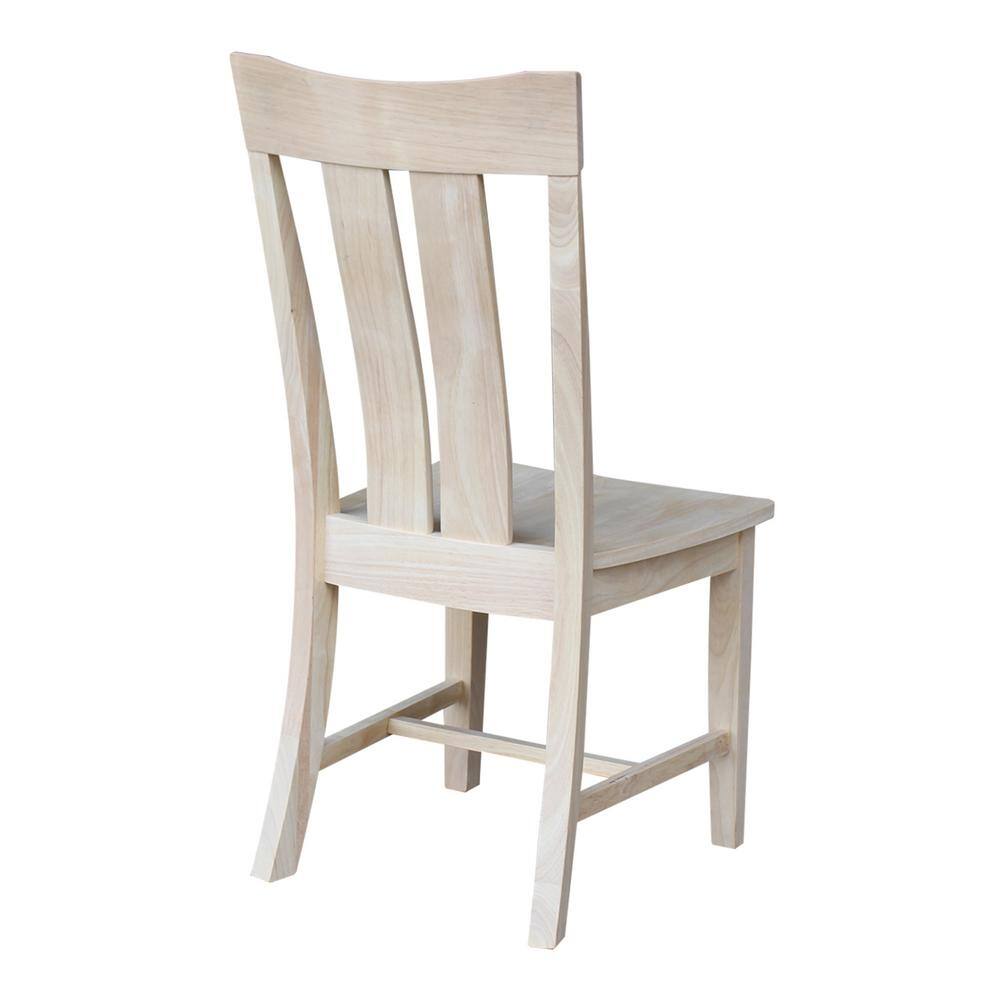 Ava White Wood High Slat Back Dining Chairs, Set of 2