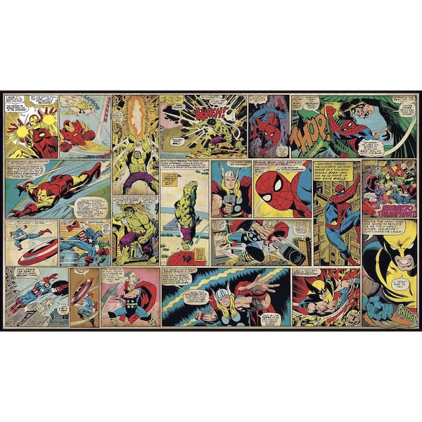 RoomMates - 72 in. x 126 in. Marvel Classics Comic Panel Ultra-Strippable Wall Mural