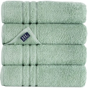 4-Piece Light Green Turkish Cotton Bath Towels