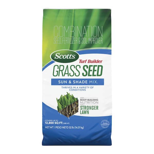 Scotts 32 lbs. Turf Builder Grass Seed Sun and Shade Mix 18058 The