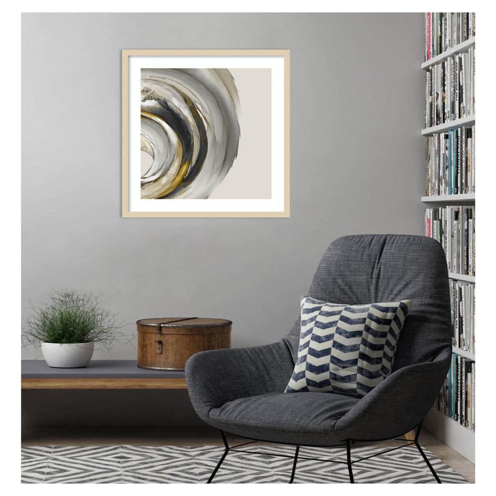 Odyssey Abstract Gray and Gold Framed Wall Art Print