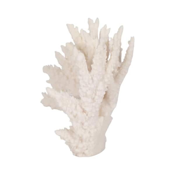 White 8 in. x 9.5 in. Resin Coastal Coral Reef Decorative Figurine
