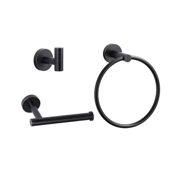 ALEASHA 3-Piece Bath Hardware Set with Mounting Hardware in Oil Rubbed Bronze