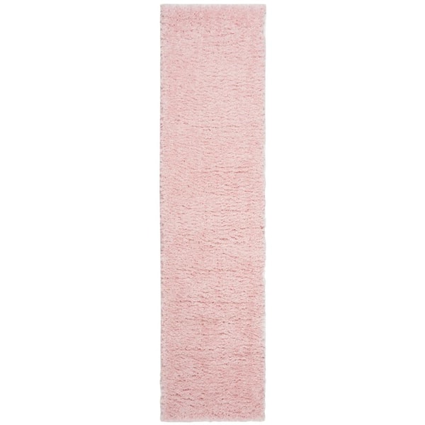 Madrid Shag 2 ft. x 10 ft. Blush Solid Color Runner Rug