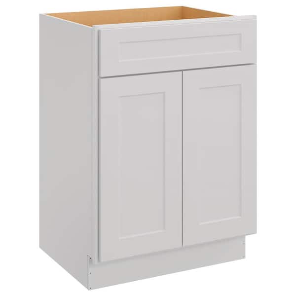 HOMEIBRO 24-in W X 21-in D X 34.5-in H in Shaker Dove Plywood Ready to Assemble Floor Vanity Sink Base Kitchen Cabinet