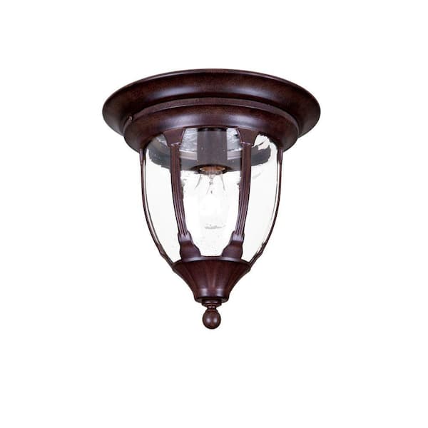 Acclaim Lighting Suffolk Collection Ceiling-Mount 1-Light Burled Walnut Outdoor Light Fixture