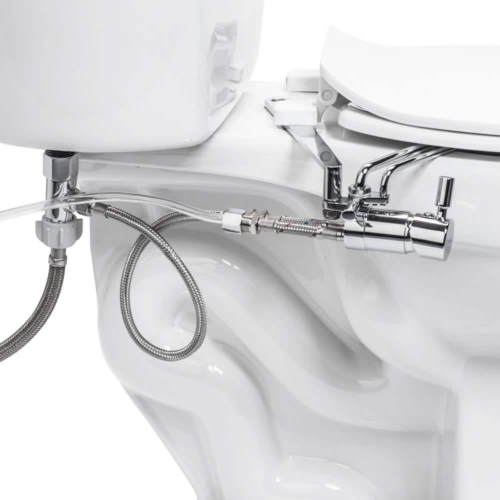 Side-Mounted Chrome Adjustable Spray Bidet with Dual Temperature