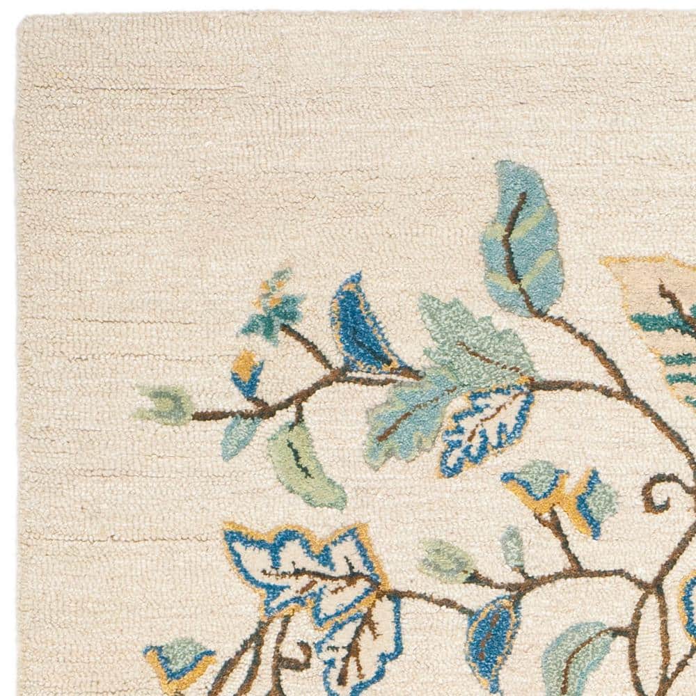 Colonial Blue 8' x 10' Handmade Wool and Viscose Tufted Rug