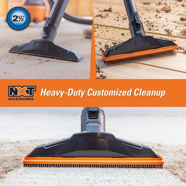 2-1/2 in. MAX2514 NXT Max Locking Floor Tool Shop Vacuum Attachment with Bristle Shoe Kit for RIDGID NXT Wet Dry Vacs