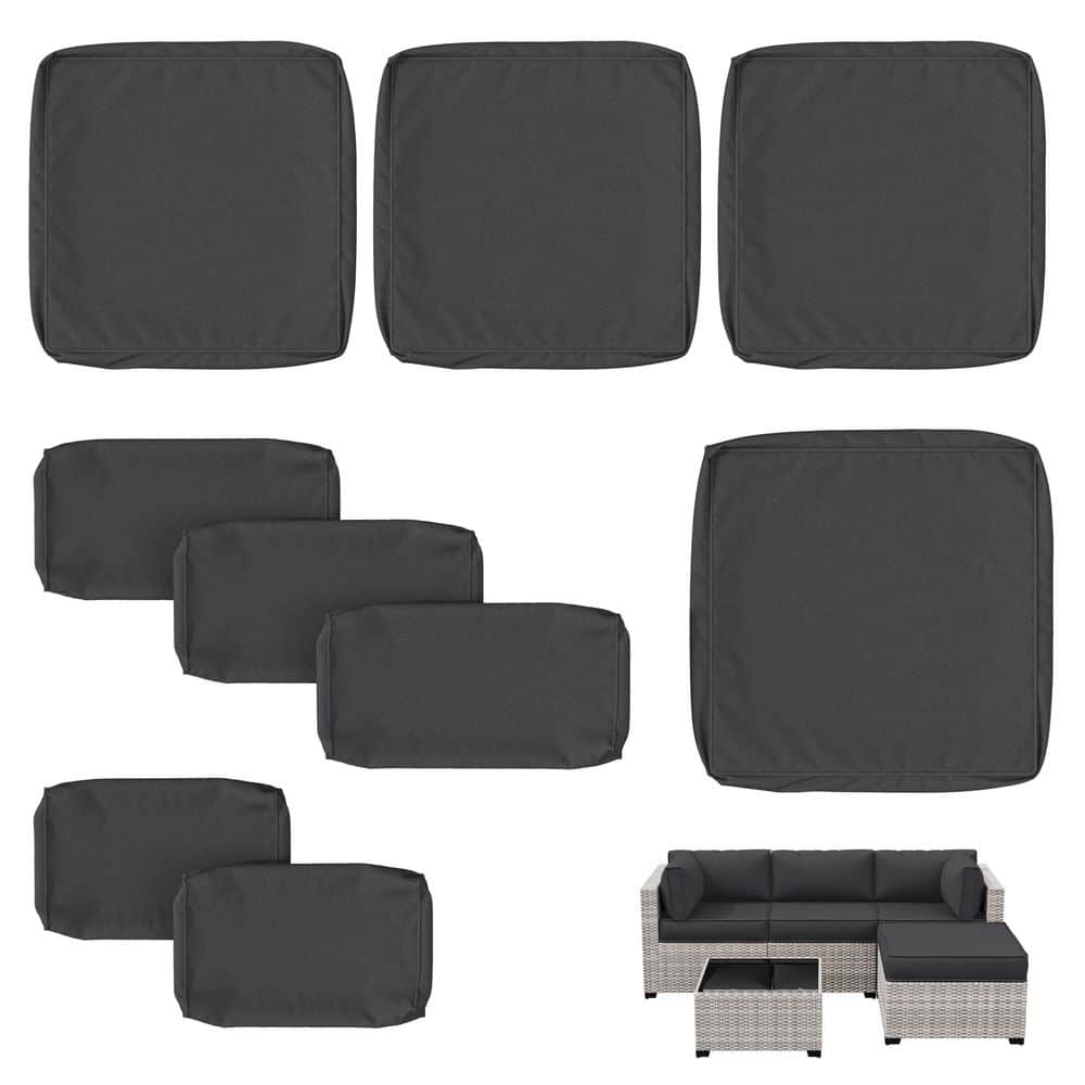 9-Pieces 25.6 in. Outdoor Patio Replacement Slip Covers for 4-Seater Furniture Cushion Grey (Covers Only) price history on PriceWatchPro