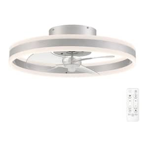 Preen 20 in. Integrated LED Indoor Silver Ceiling Fan with CCT