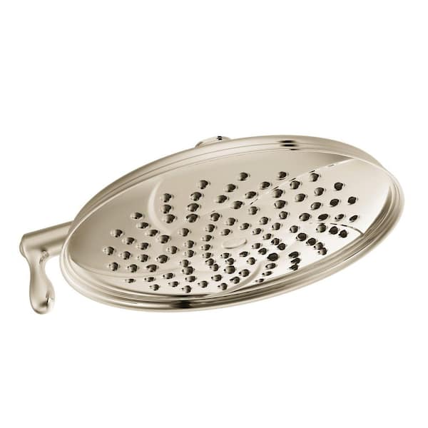 Isabel 2-Spray Patterns with 2.5 GPM 8.5 in. Wall Mount Fixed Shower Head in Polished Nickel