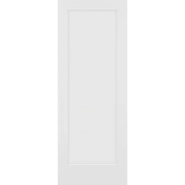 28 in. x 96 in. French Solid Core 1-Lite Clear Glass Primed Pine Wood Interior Door Slab