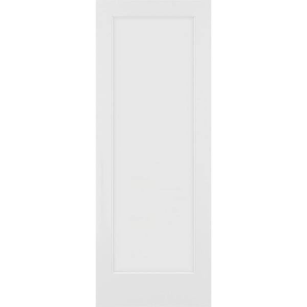 32 in. x 96 in. French Solid Core 1-Lite Clear Glass Primed Pine Wood Interior Door Slab