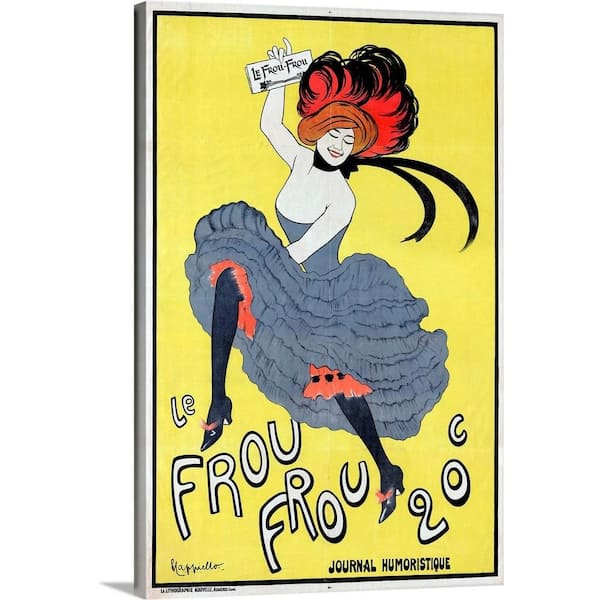 GreatBigCanvas 16 in. x 24 in. "A can-can dancer holding a copy of 'Le Frou Frou,' 1899" by The Granger Collection Canvas Wall Art