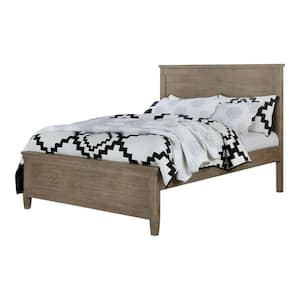 Ramponi Wire-Brushed Warm Gray Wood Frame Full Panel Bed