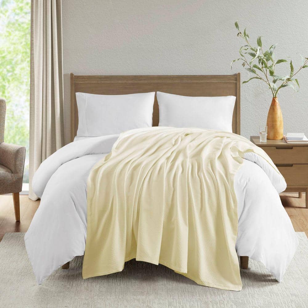 Ivory Twin Liquid Cotton Premium Soft Blanket