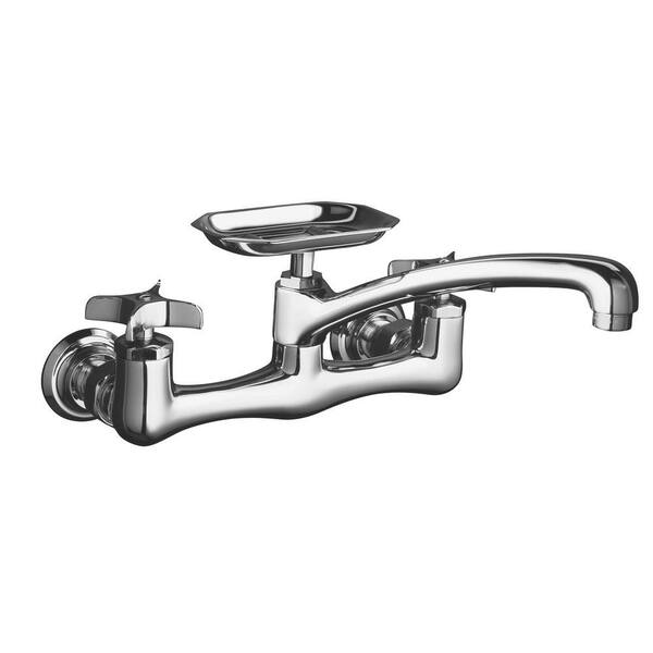 KOHLER Clearwater 8 in. 2-Handle Low-Arc Sink Supply Faucet in Polished Chrome