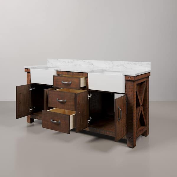 Water Creation Paisley 72 in. W x 22 in. D Vanity in Rustic Water Creation Paisley 72 in. W x 22 in. D Vanity in Rustic