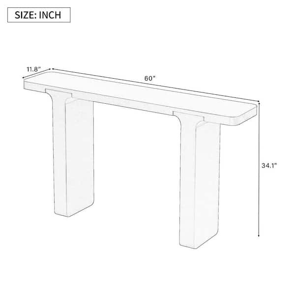 60 in. Natural Rectangle Wood Console Table Entryway Table