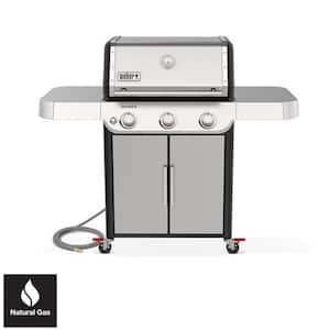 Genesis S-315 3-Burner Natural Gas Grill in Stainless Steel with Full Size Griddle Insert