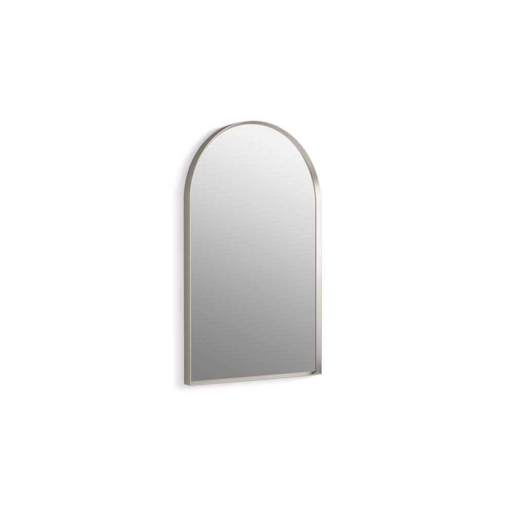Essential 20" x 32" Brushed Nickel Arch Framed Mirror
