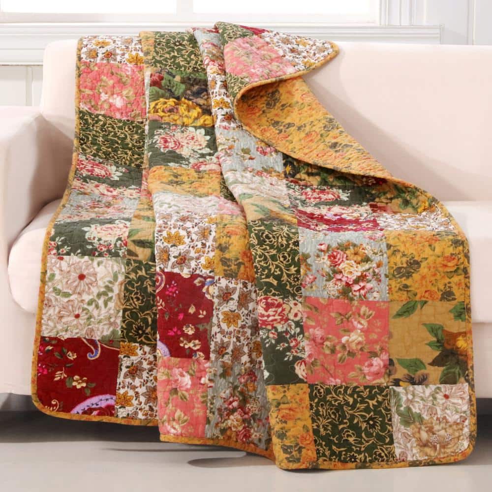 Antique Chic Floral Paisley Cotton Throw - 50"x60"