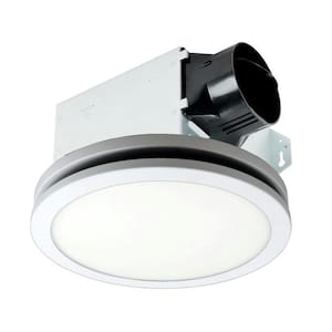 Integrity Series 100 CFM Ceiling Bathroom Exhaust Fan, LED Edge-Lit with Flat Round Panel, ENERGY STAR