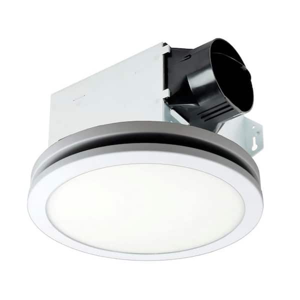 Delta Breez Integrity Series 100 CFM Ceiling Bathroom Exhaust Fan, LED Edge-Lit with Flat Round Panel, ENERGY STAR