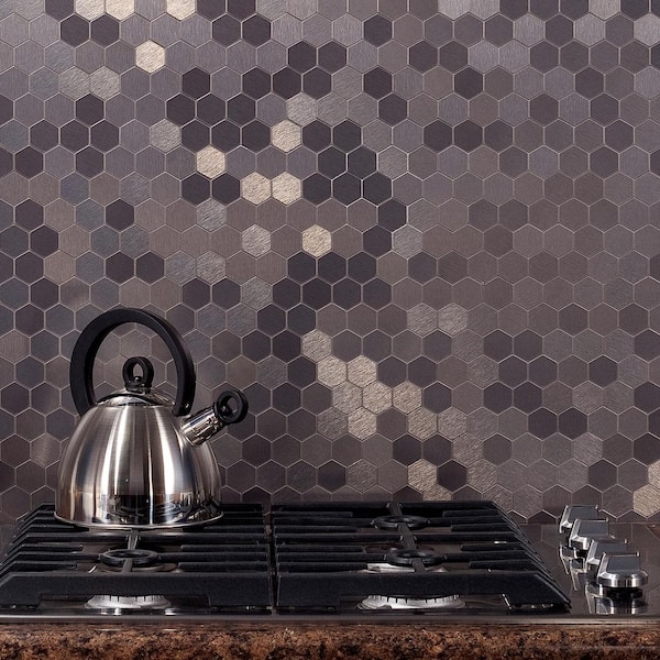 Aspect Honeycomb Matted 12 In X 4, Metal Tiles Backsplash