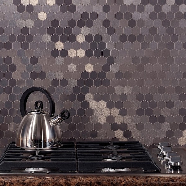 Peel and Stick Matted Metal Backsplash Tiles - Aspect