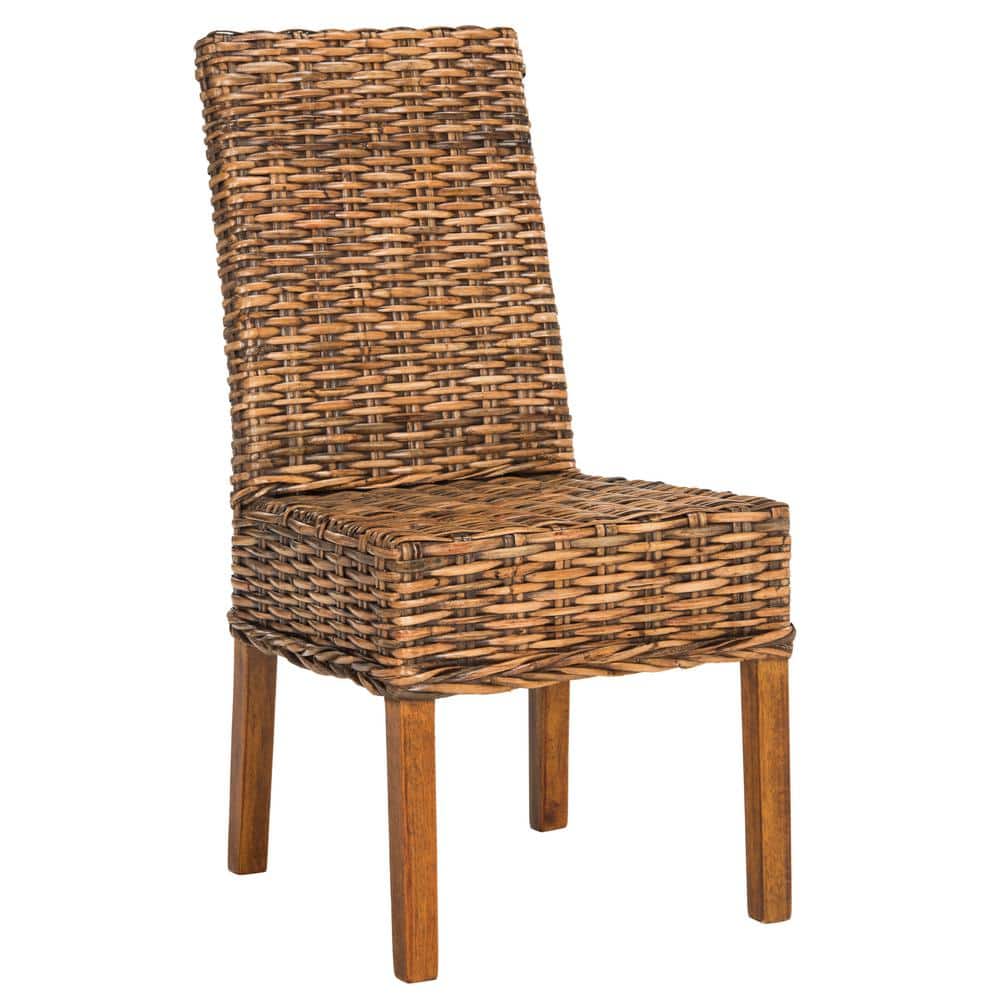 Sanibel High Back Brown Wood and Cane Side Chair