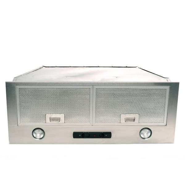 Cyclone Classic Collection 34 in. 550 CFM Rectangle Opening Insert Range Hood with Light in Stainless Steel