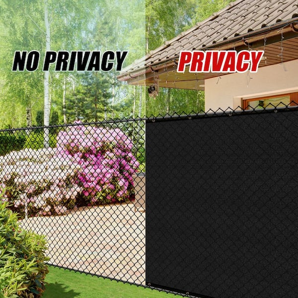 Duerer Privacy Fence Screen 4x50ft - Heavy Duty 170GSM Black Windscreen With 90% UV Block & Cable Ties