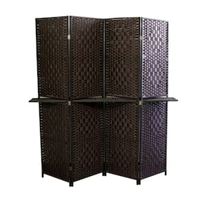 5.9 ft. Espresso 4-Panel Room Divider