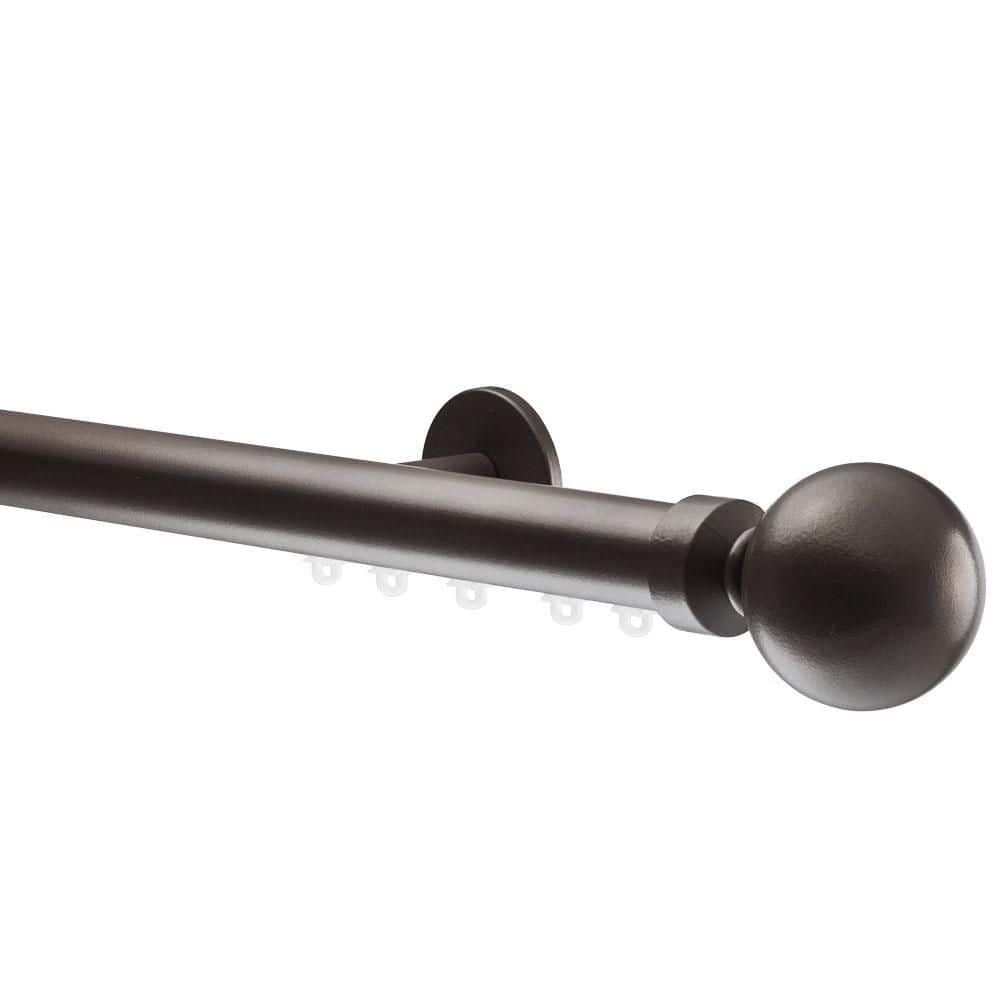 Tekno Pro 84 in. Non-Adjustable 1.13 in. Diameter Traverse Curtain Rod Set with Ball Finial in Oil Rubbed Bronze price history on PriceWatchPro