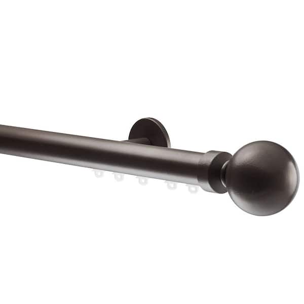 Tekno Pro 108 in. Non-Adjustable 1.13 in. Diameter Traverse Curtain Rod Set with Ball Finial in Oil Rubbed Bronze