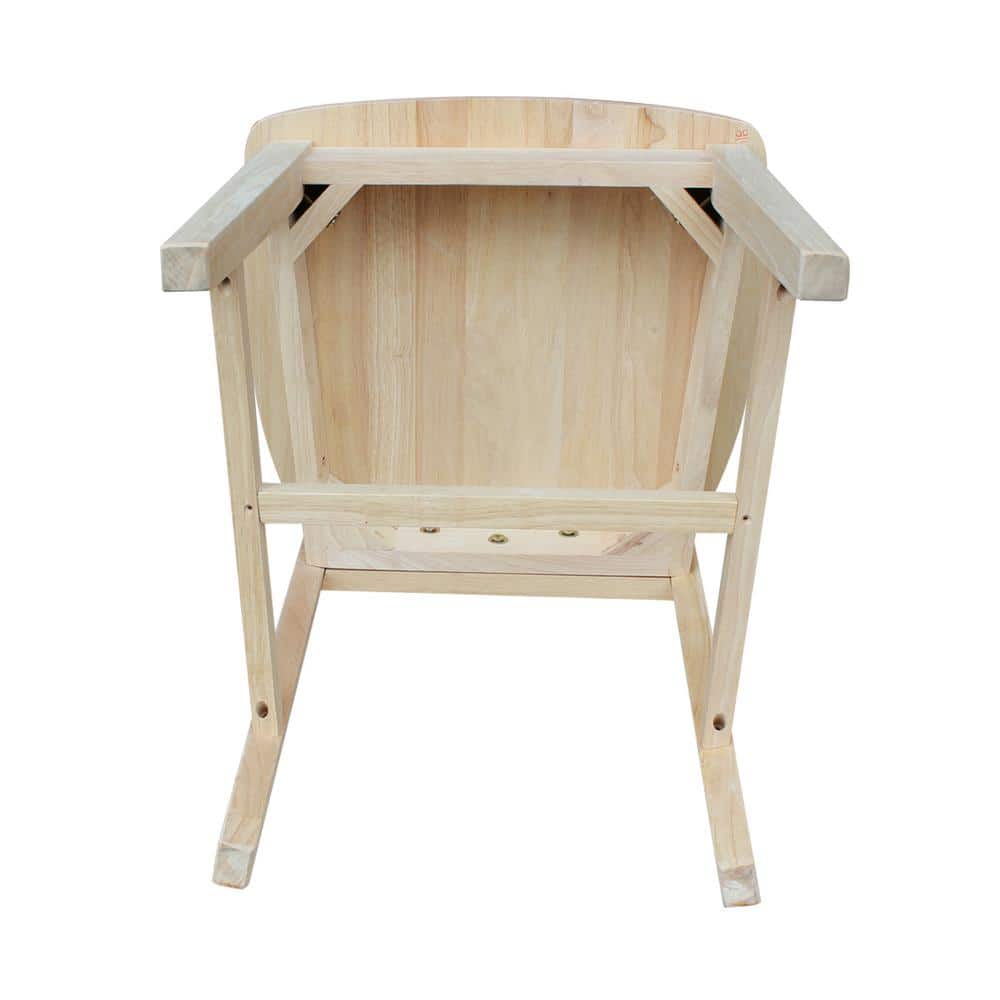 Classic Unfinished Solid Parawood High Slat Side Chair, Set of 2