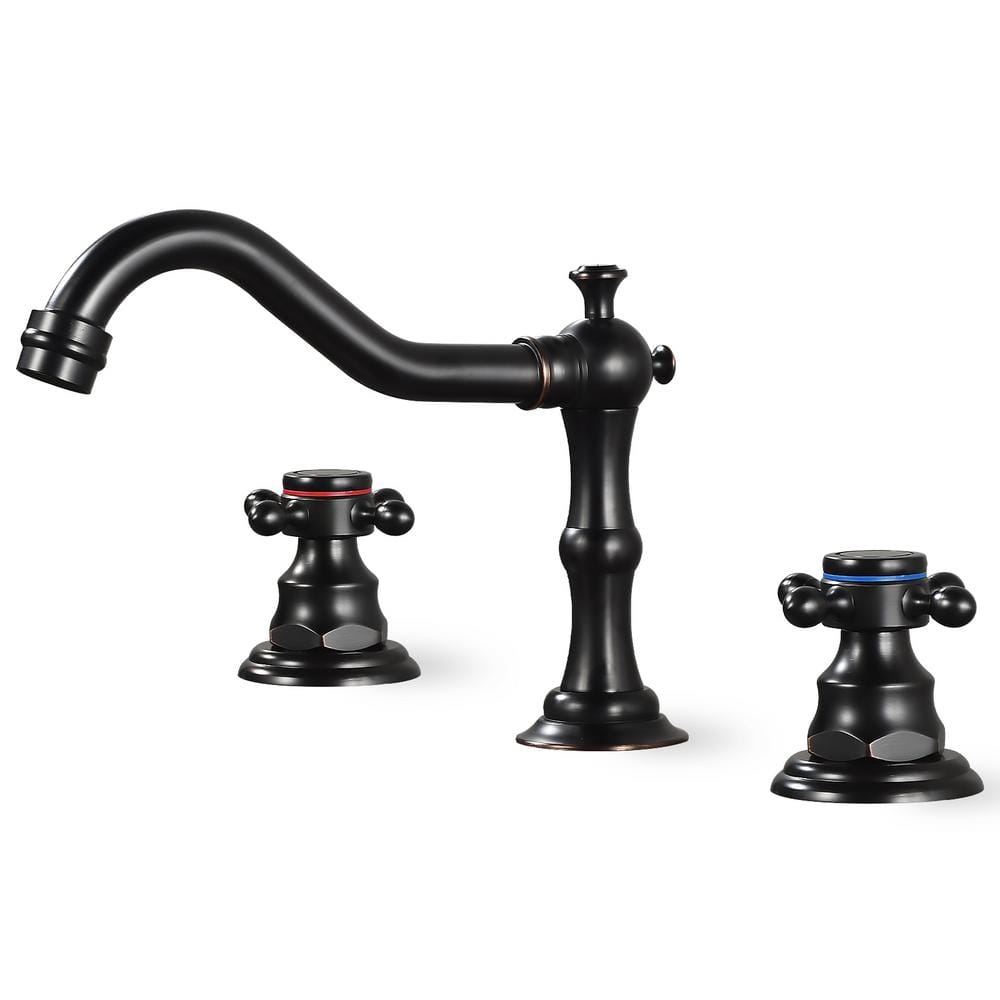 Double Handle 8 in. Widespread Bathroom Faucet 3 Hole Waterfall Bathroom Si
