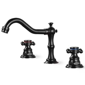 Double Handle 8 in. Widespread Bathroom Faucet 3 Hole Waterfall Bathroom Sink Faucet in Oil Rubbed Bronze