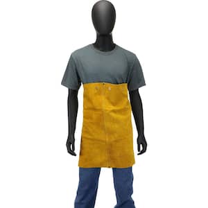 24 in. x 17 in. Heat Resistant Leather Welding High Waist Apron with Kevlar Stitching with Adjustable Straps
