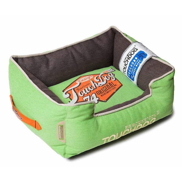 Touchdog Rectangular Large Mint Green and Mud Brown Bed