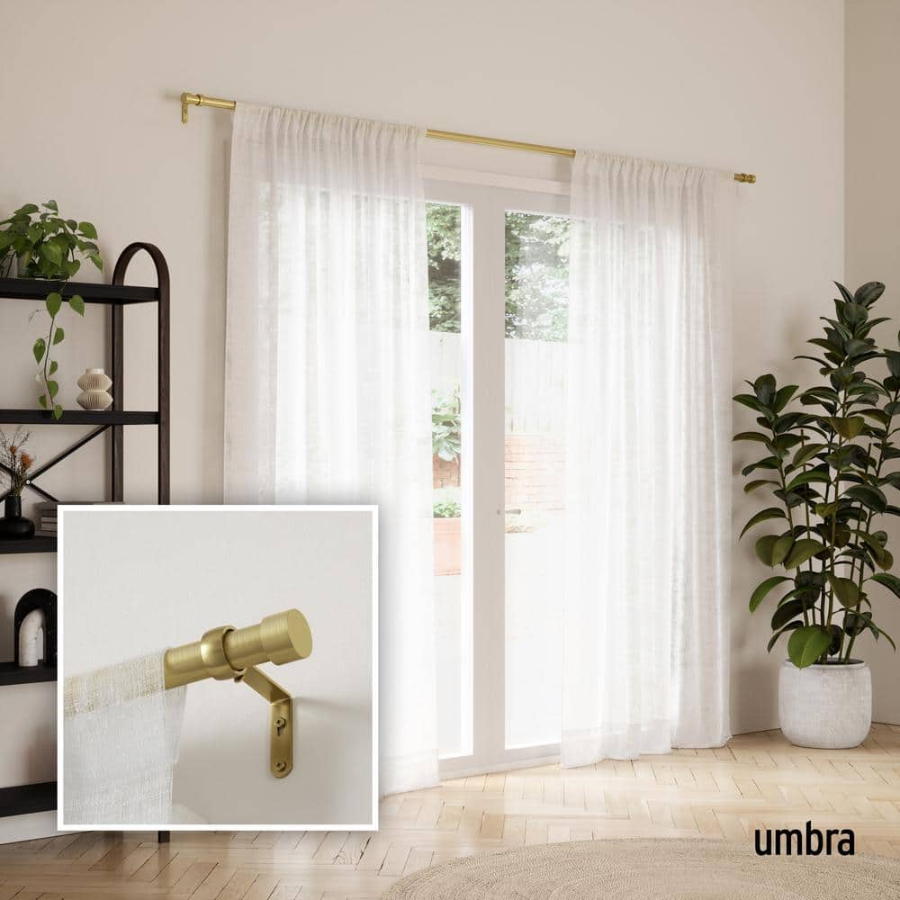 Gold Adjustable Steel Curtain Rod with Matching Finials