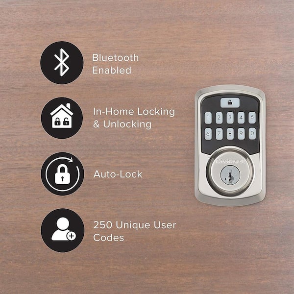 Kwikset Aura Satin Nickel Single Cylinder Electronic Bluetooth