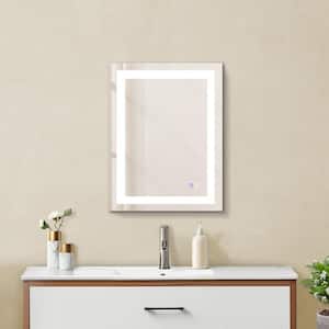 28 in. W x 36 in. H Large Rectangular Frameless Anti-Fog LED Light Wall Bathroom Vanity Mirror Front Light in Aluminium