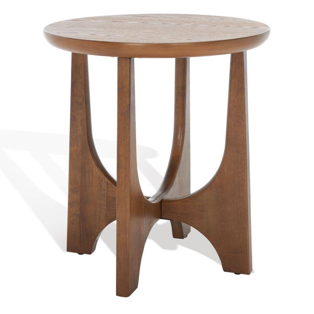 Sasha 20 in. Medium Oak Round Wood End Table - thumbnail 2